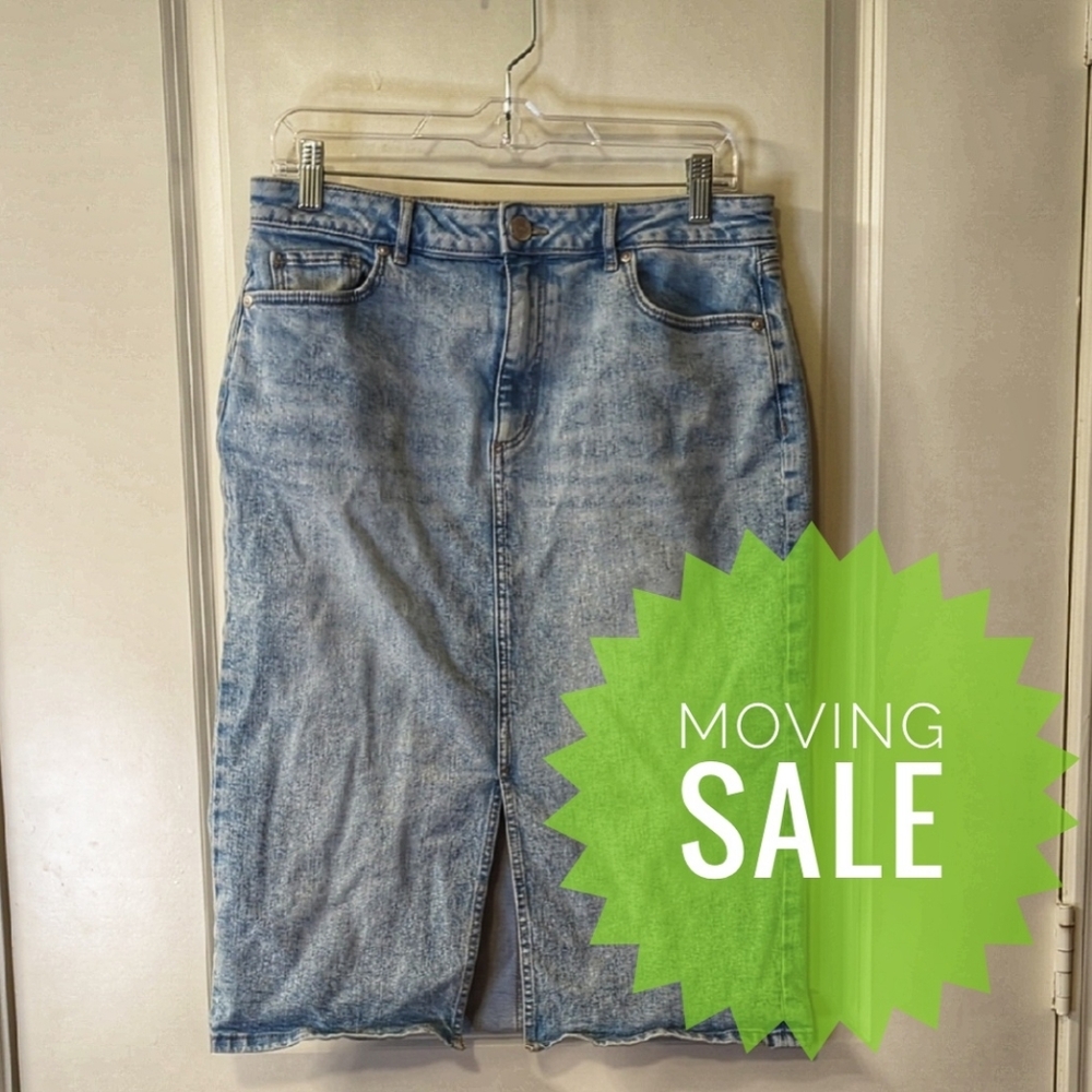 LOFT Light Blue Denim Skirt